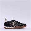 Mjus T Toe Retro Laced Trainer - Black Leopard